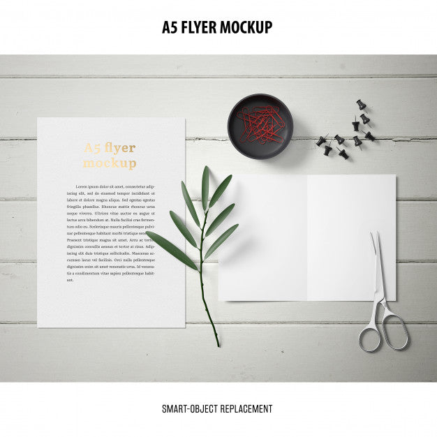 Free Flyer Mockup In A Desktop Psd