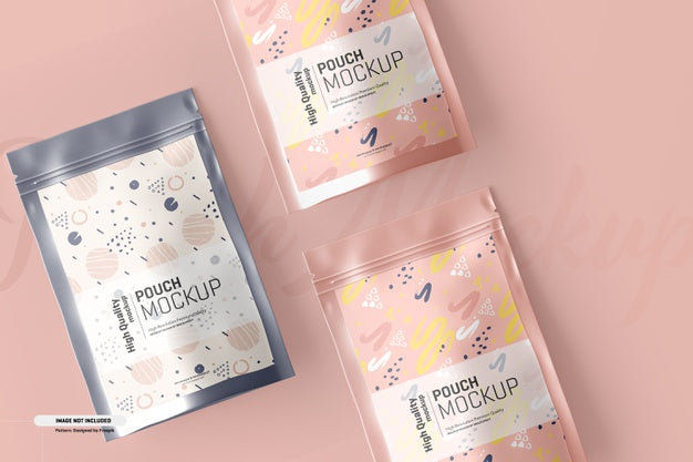 Free Food Supplement Pouch Packaging Mockup Psd