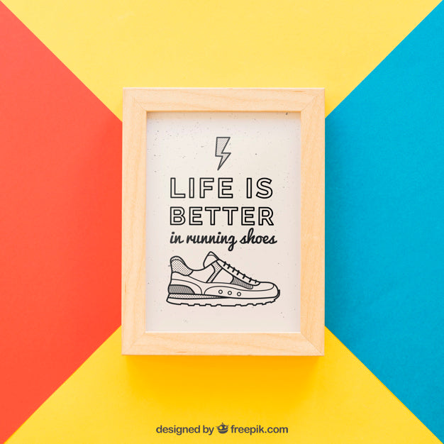 Free Artistic Wooden Design Frame Mockup