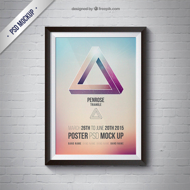 Free Frame or Poster Mockup with Black Frame