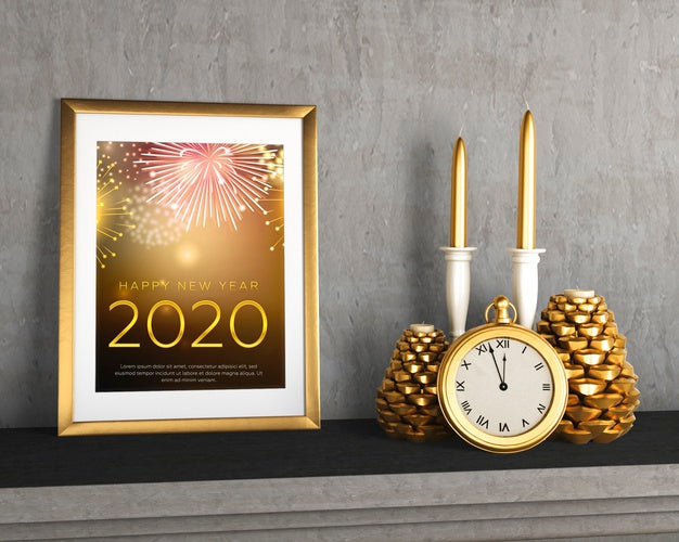 Free Frame On Shelf Beside Decorations Psd