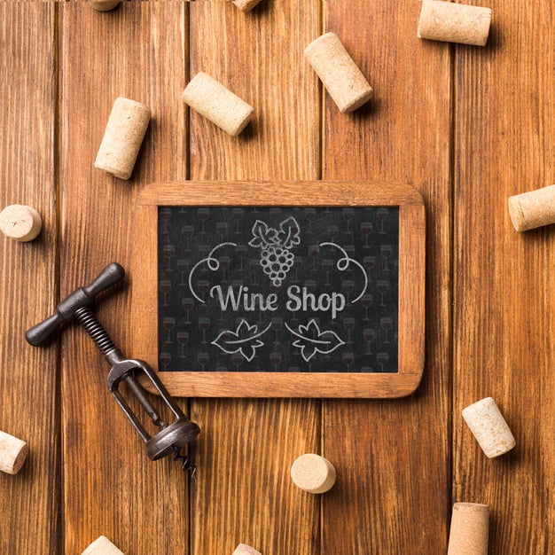 Free Frame With Corkscrew And Stoppers Psd