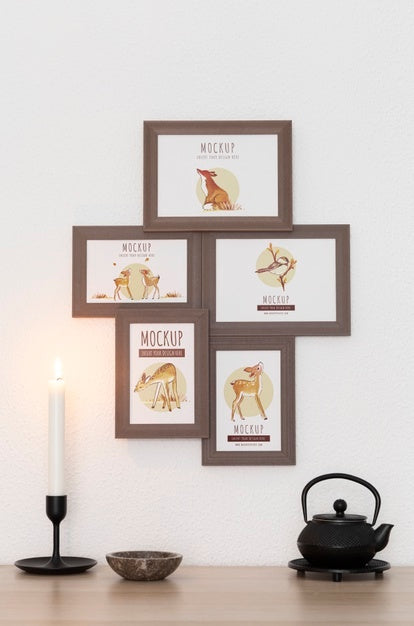 Free Frames With Ornamental Elements Mockup Psd