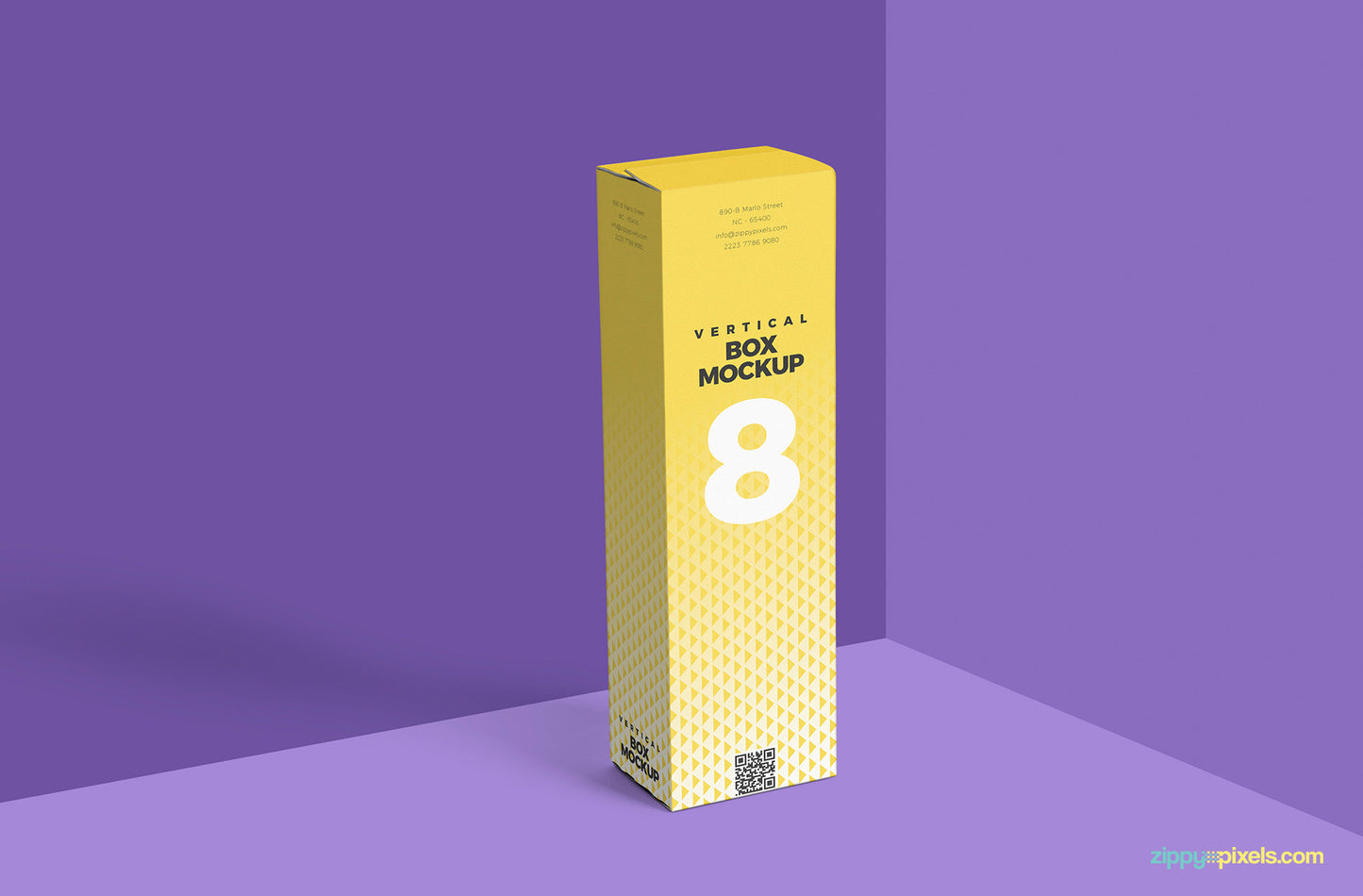 Free Vertical Box Mockup Cardboard