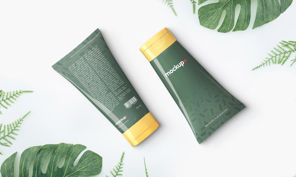 Free Cosmetics Cream Tube PSD Mockup