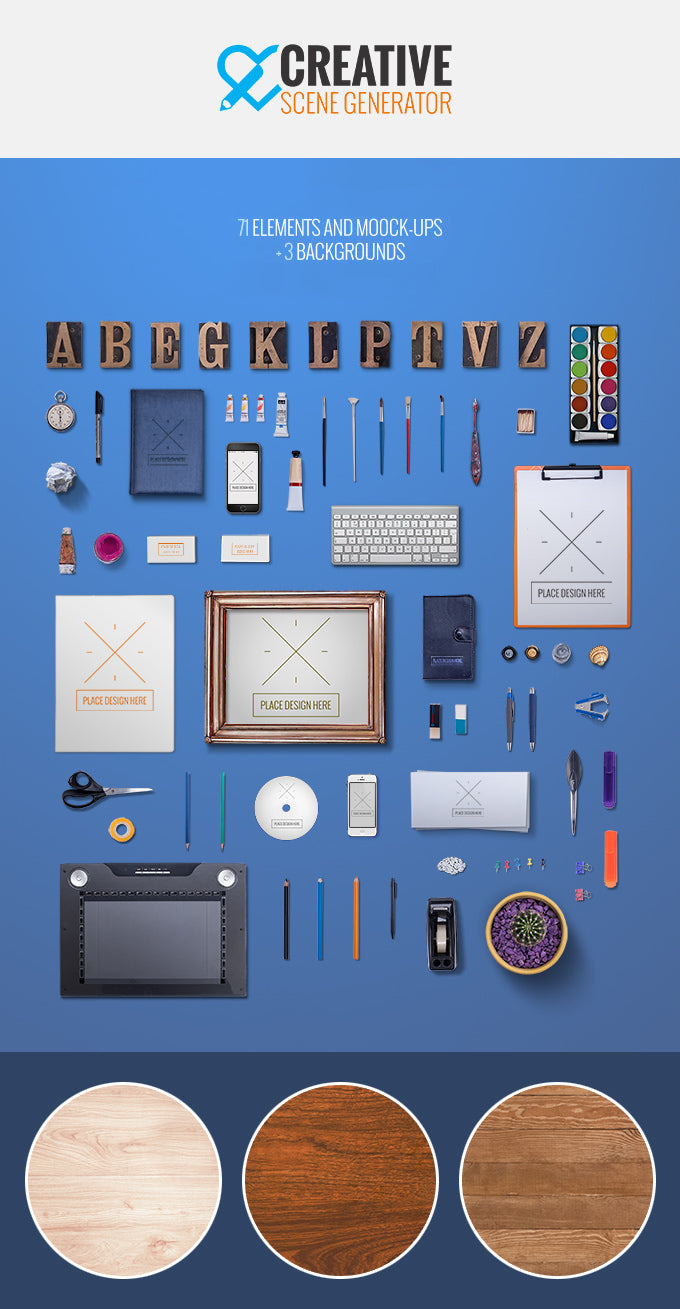 Free Creative Scene Generator Mockup