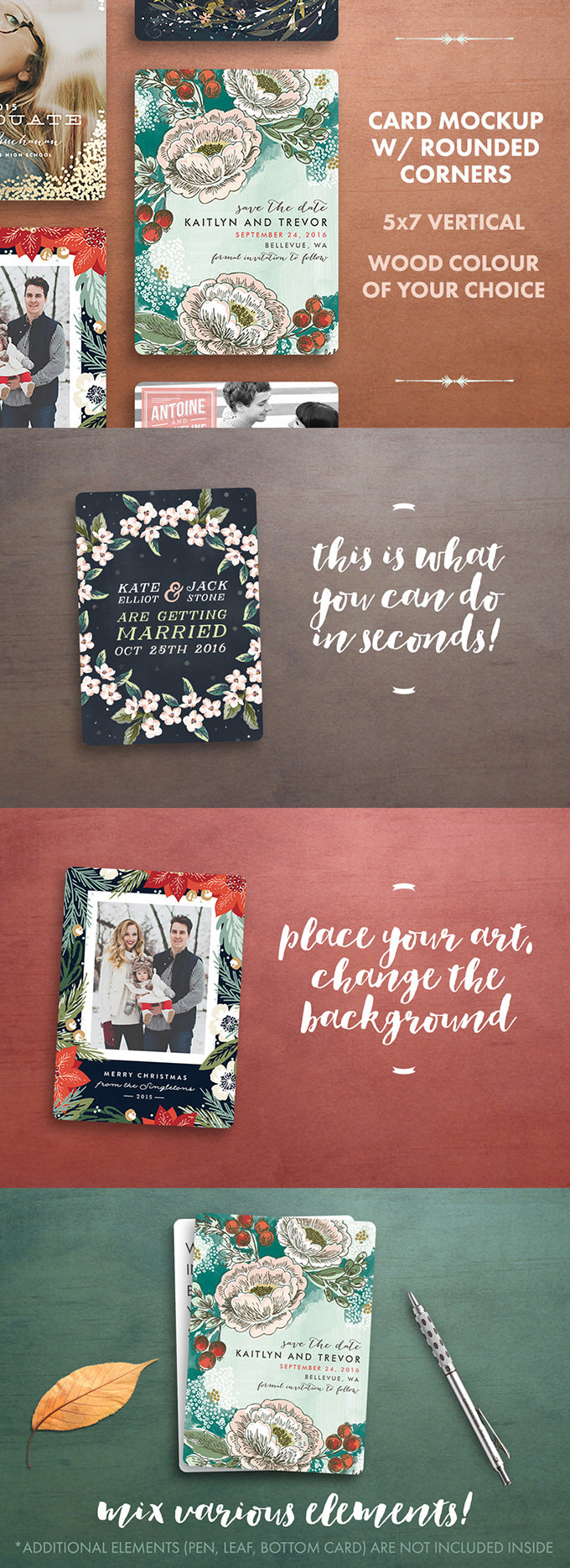 Free Rare Holiday Card PSD Mockup