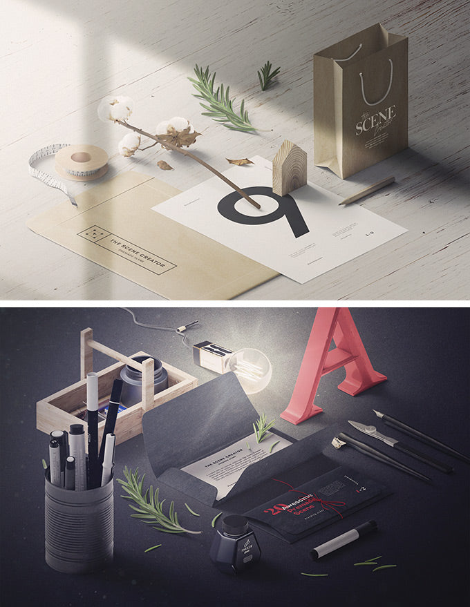 Free Cool Perspective Scene Creator Mockup