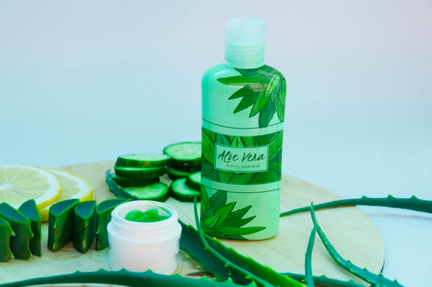 Free Fresh Aloe Vera Product Mock-Up Psd