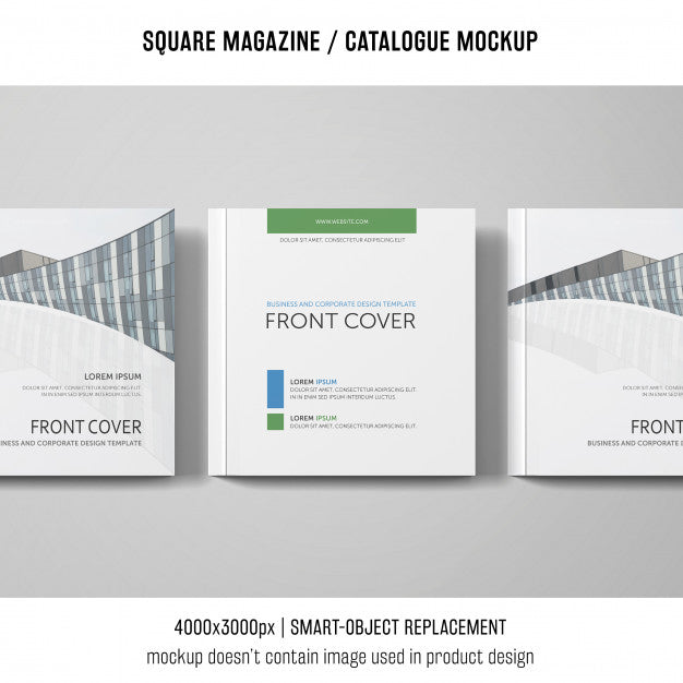Free Front Cover Square Magazine Or Catalogue Mockup Psd