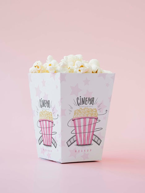 Free Front View Of Cinema Popcorn Psd