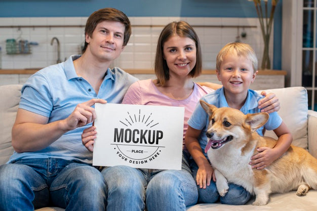 Free Front View Of Family Concept Mock-Up Psd