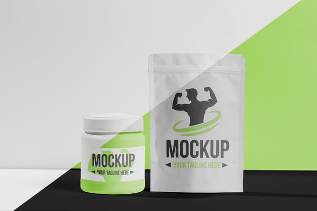 Free Front View Protein Pills And Powder For Men Psd