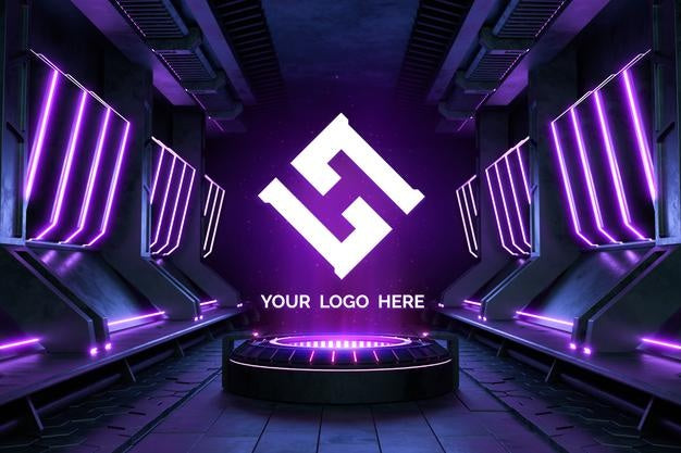 Free Futuristic Pedestal For Logo Mockup Psd
