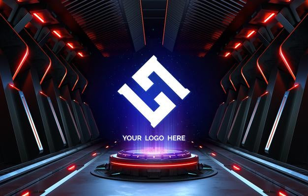 Free Futuristic Pedestal For Logo Mockup Psd