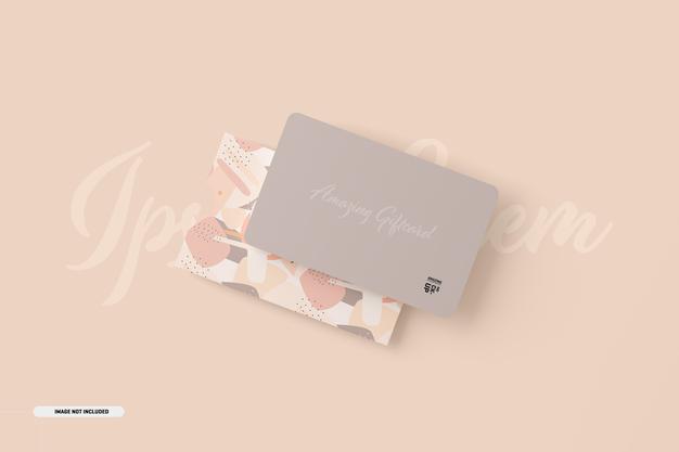 Free Gift Card Mockup With Card Holder Psd