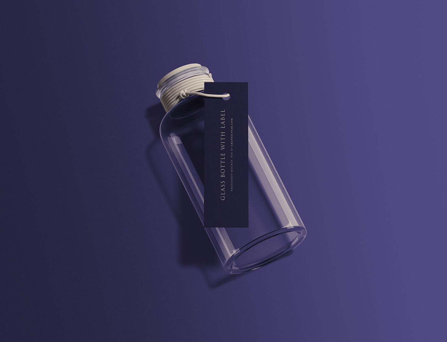 Free Glass Bottle With Tag Mockup