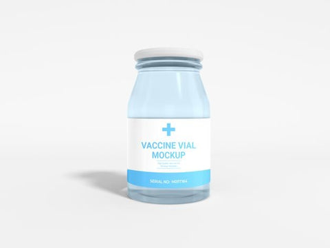 Free Glass Vaccine Vial Packaging Mockup Psd
