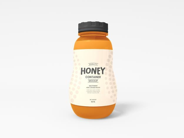 Free Glossy Honey Bottle Jar Packaging Mockup Psd