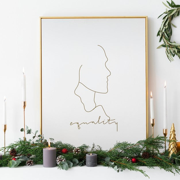 Free Golden Equality Frame By Taper Candles Psd