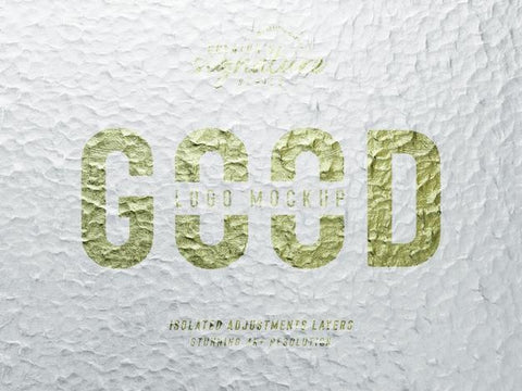 Free Golden Logo Mockup On Grunge Concrete Wall Branding Sign Logo Mockup Front View Psd