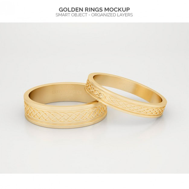 Free Golden Rings Mock Up Psd
