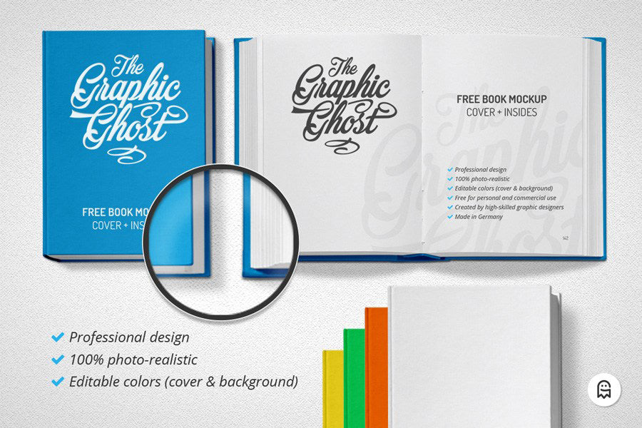 Free Realistic Book Set Mockup