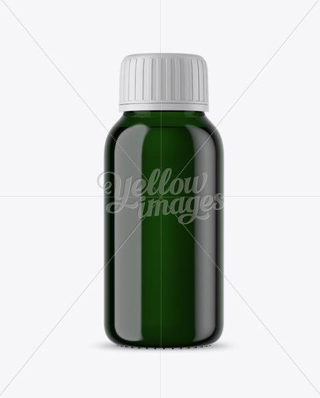 Free Green Glass Syrup Bottle Mockup