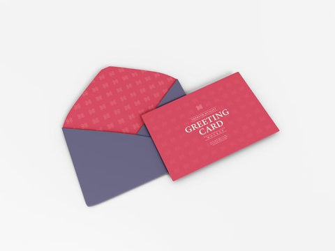 Free Greeting Card And Envelope Mockup Psd