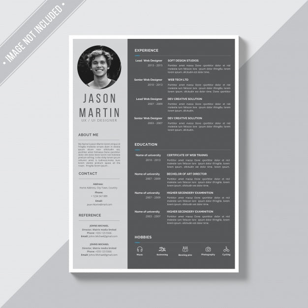 Free Grey Cv Template Psd