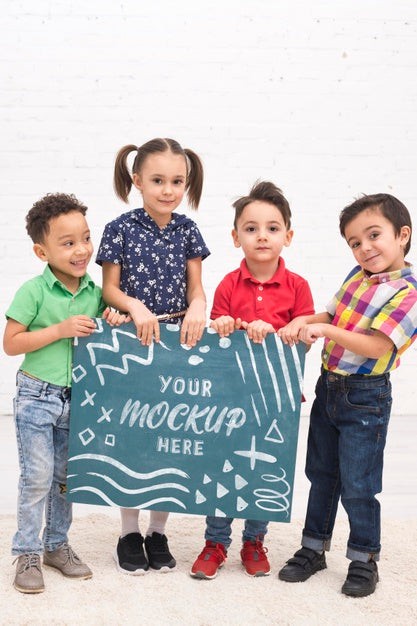 Free Group Of Children Playing Together Psd