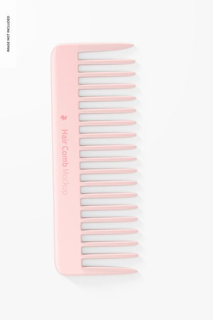 Free Hair Comb Mockup, Top View Psd