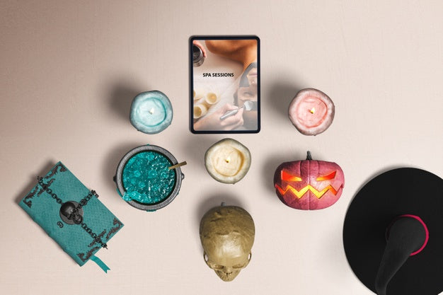 Free Halloween Concept Elements On Plain Background Psd