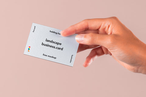 Free Hand Holding Psd Business Card Mockup 4
