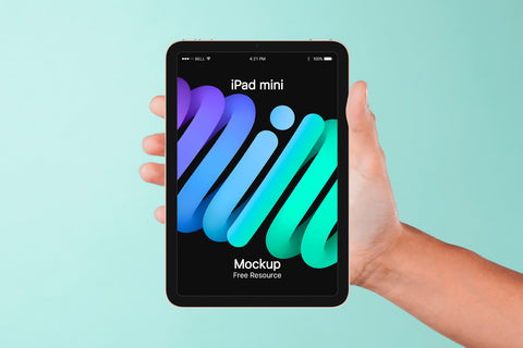 Free Hand Holding Psd Ipad Mini Mockup