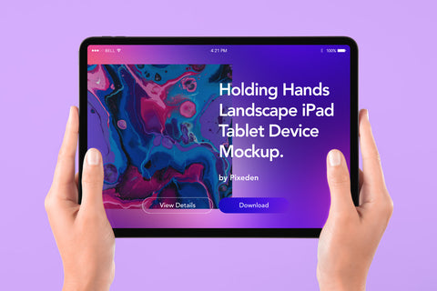 Free Hand Holding Tablet Ipad Psd Mockup