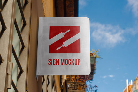Free Hanging Metal Sign Mockup