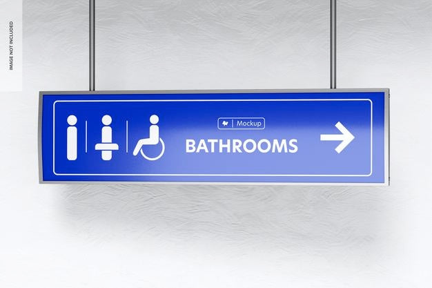 Free Hanging Sign Mockup, Front View Psd