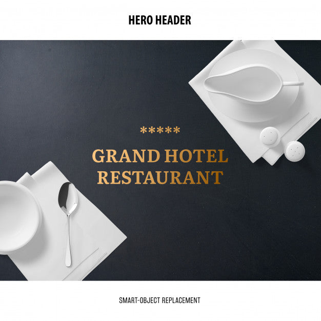 Free Header Restaurant Mockup. Psd