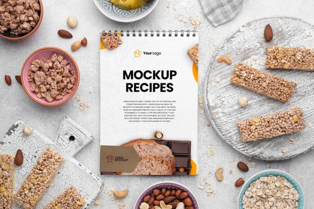 Free Healthy Sweets Recipe Mockup Psd