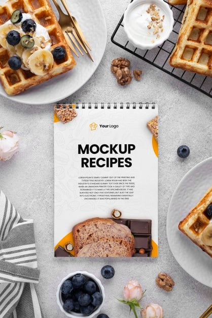 Free Healthy Sweets Recipe Mockup Psd