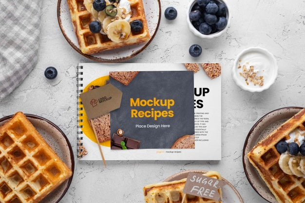 Free Healthy Sweets Recipe Mockup Psd