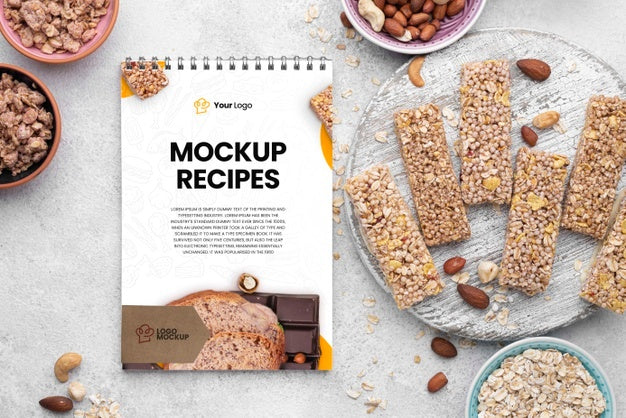 Free Healthy Sweets Recipe Mockup Psd
