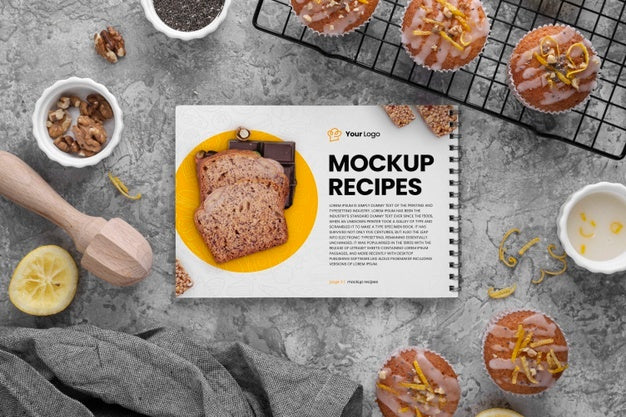 Free Healthy Sweets Recipe Mockup Psd
