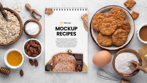 Free Healthy Sweets Recipe Mockup Psd