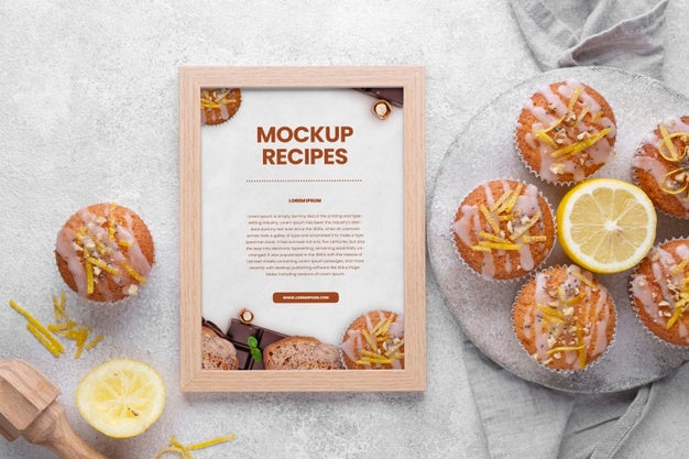 Free Healthy Sweets Recipe Mockup Psd