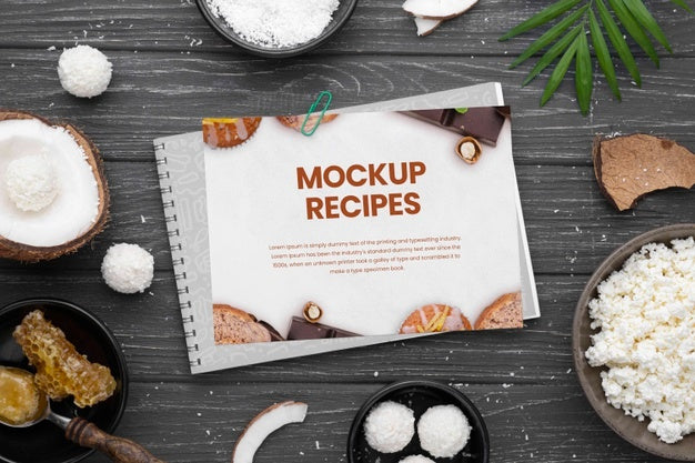 Free Healthy Sweets Recipe Mockup Psd