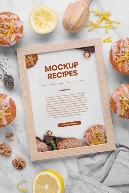 Free Healthy Sweets Recipe Mockup Psd