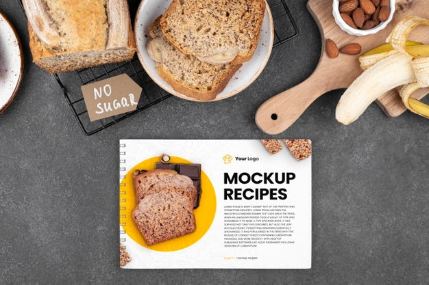 Free Healthy Sweets Recipe Mockup Psd