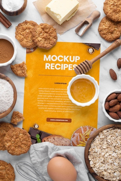 Free Healthy Sweets Recipe Mockup Psd